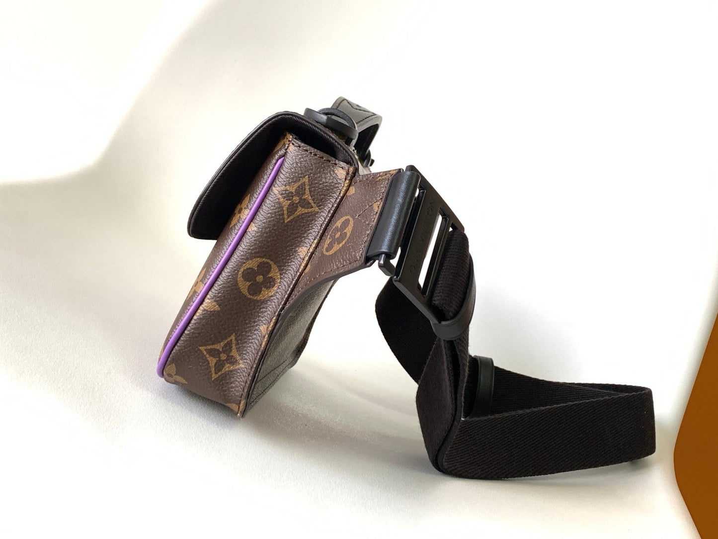LV  S Lock Sling Bag 21cm Brown Purple Monogram Macassar Canvas mysite