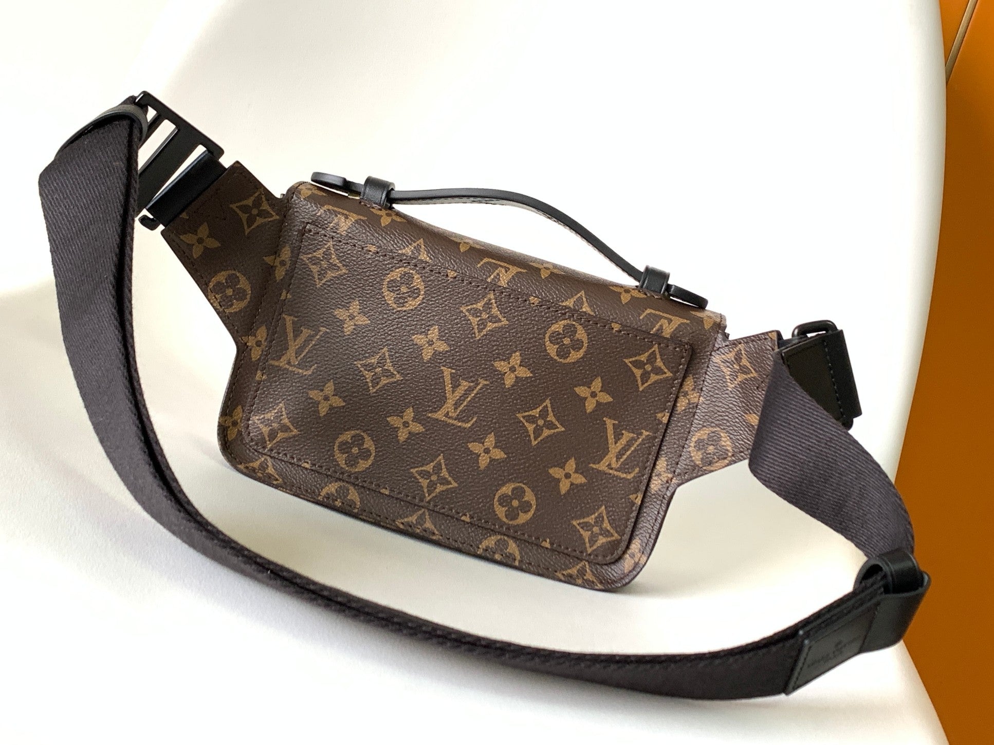 LV  S Lock Sling Bag 21cm Brown Purple Monogram Macassar Canvas mysite
