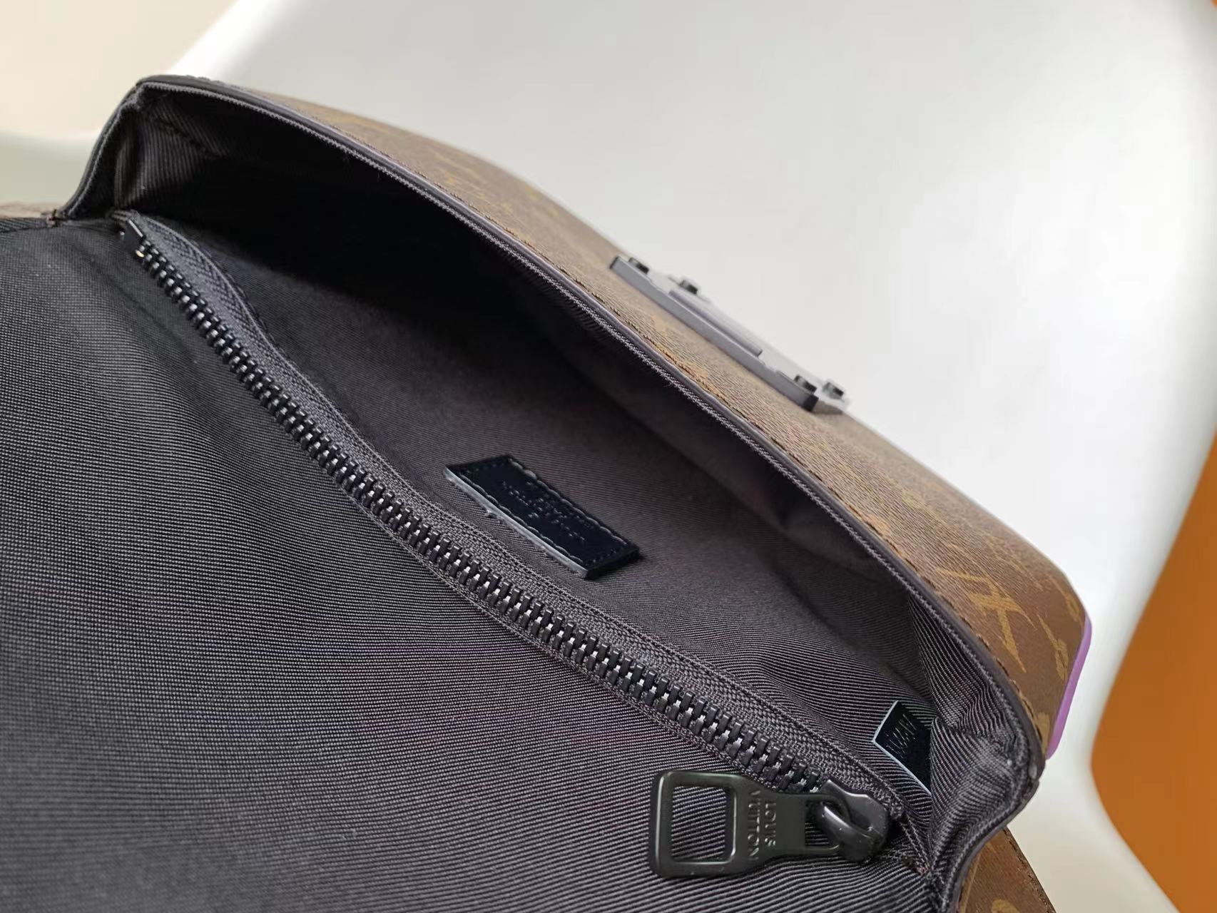 LV  S Lock Sling Bag 21cm Brown Purple Monogram Macassar Canvas mysite