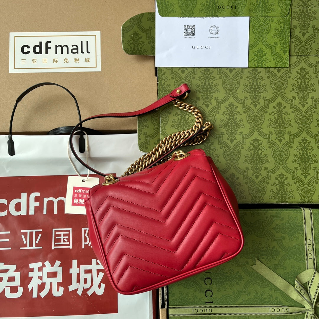 gg marmont mini 18cm red calfskin gold hardware mysite