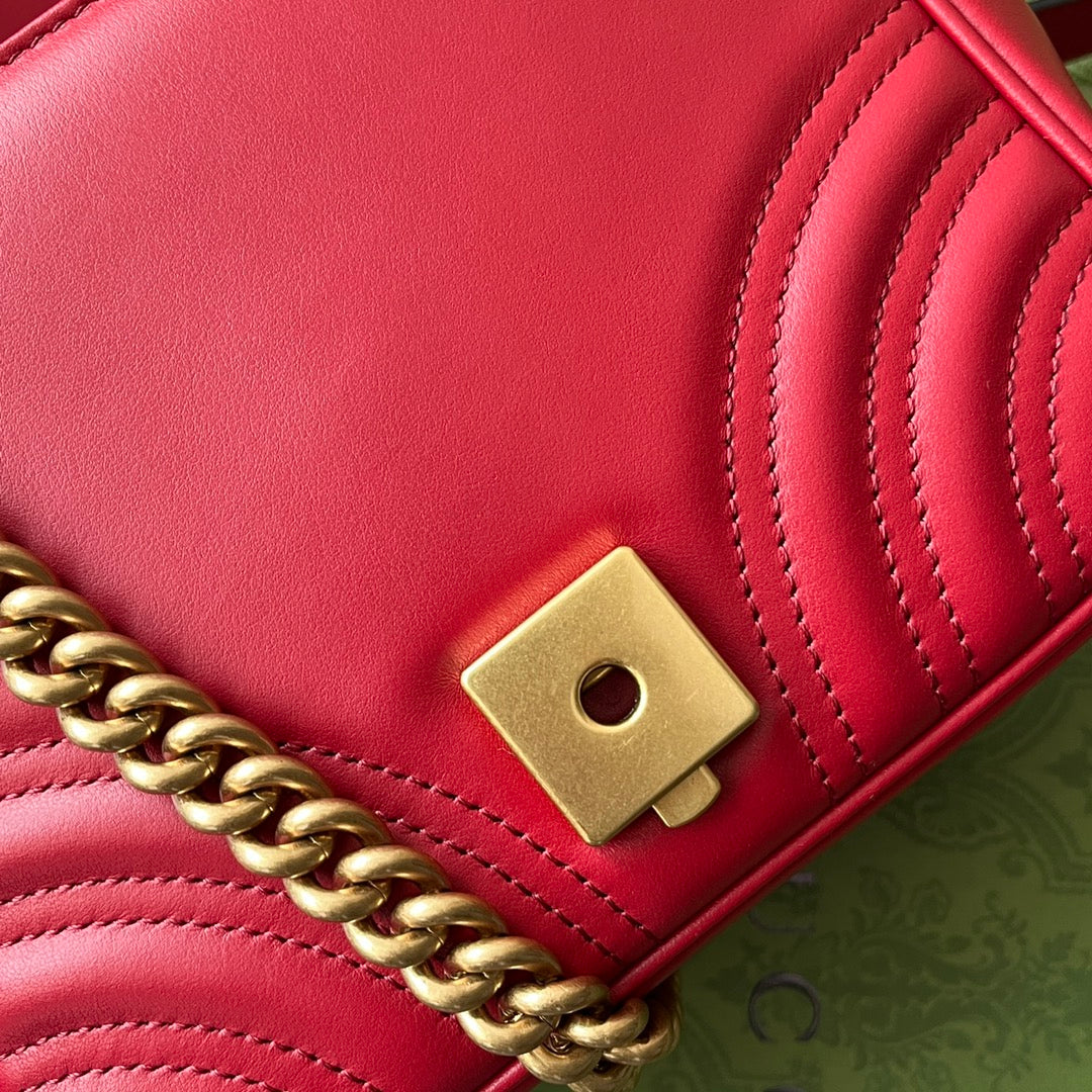 gg marmont mini 18cm red calfskin gold hardware mysite