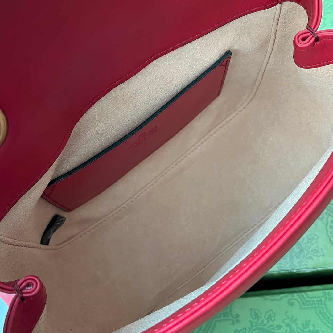 gg marmont mini 18cm red calfskin gold hardware mysite