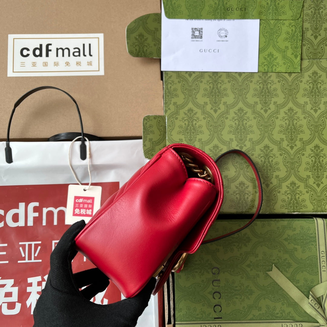 gg marmont mini 18cm red calfskin gold hardware mysite