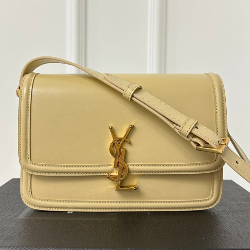 YSL Solferino Small Satchel Bag Beige Gold Calfskin 339420 mysite
