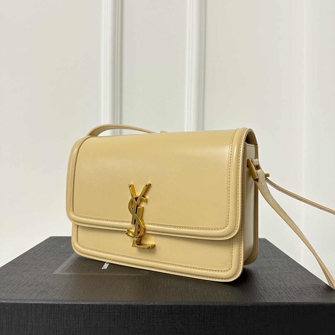 YSL Solferino Small Satchel Bag Beige Gold Calfskin 339420 mysite