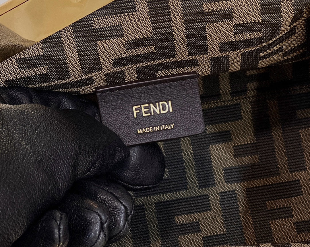 FENDI FIRST MEDIUM 26 BAG IN CHOCOLATE BROWN CALFSKIN WITH GOLD HARDWARE mysite