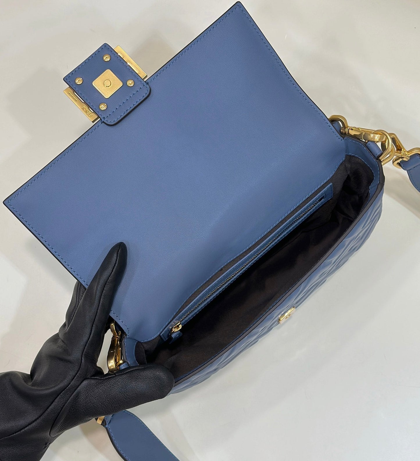 Baguette 27cm Blue Lambskin Gold Hardware mysite