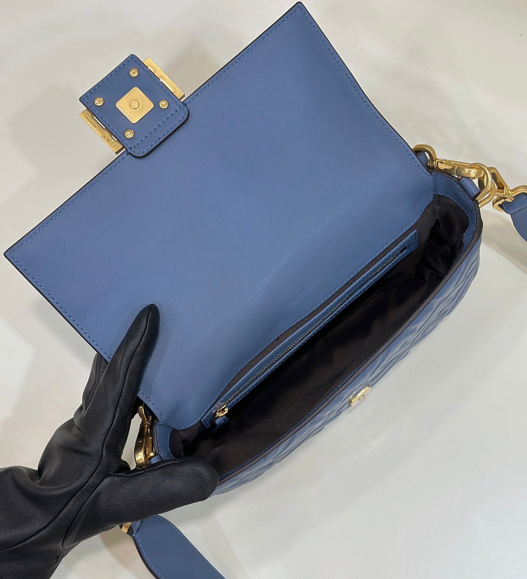 Baguette 27cm Blue Lambskin Gold Hardware mysite