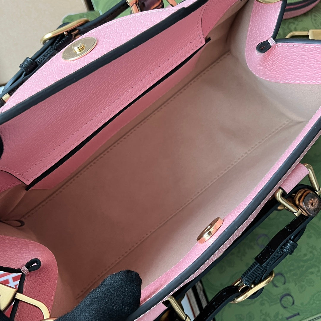 Gucci Diana Bamboo Bag Pink Calfskin 240100 mysite