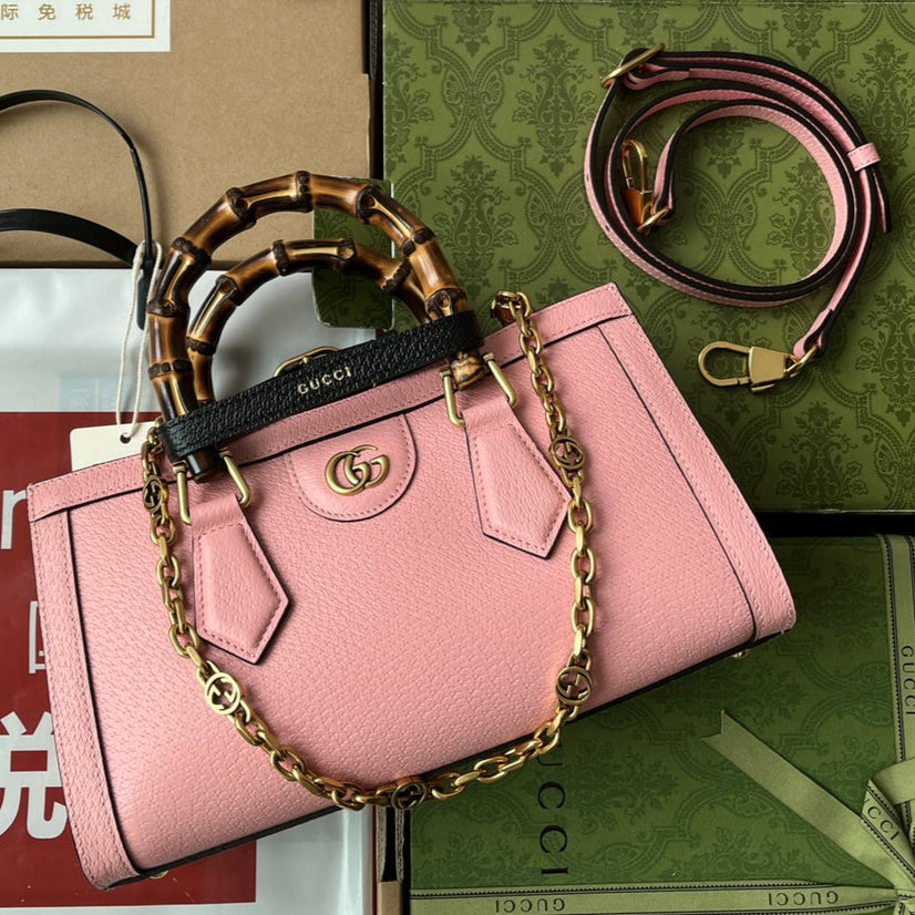 Gucci Diana Bamboo Bag Pink Calfskin 240100 mysite