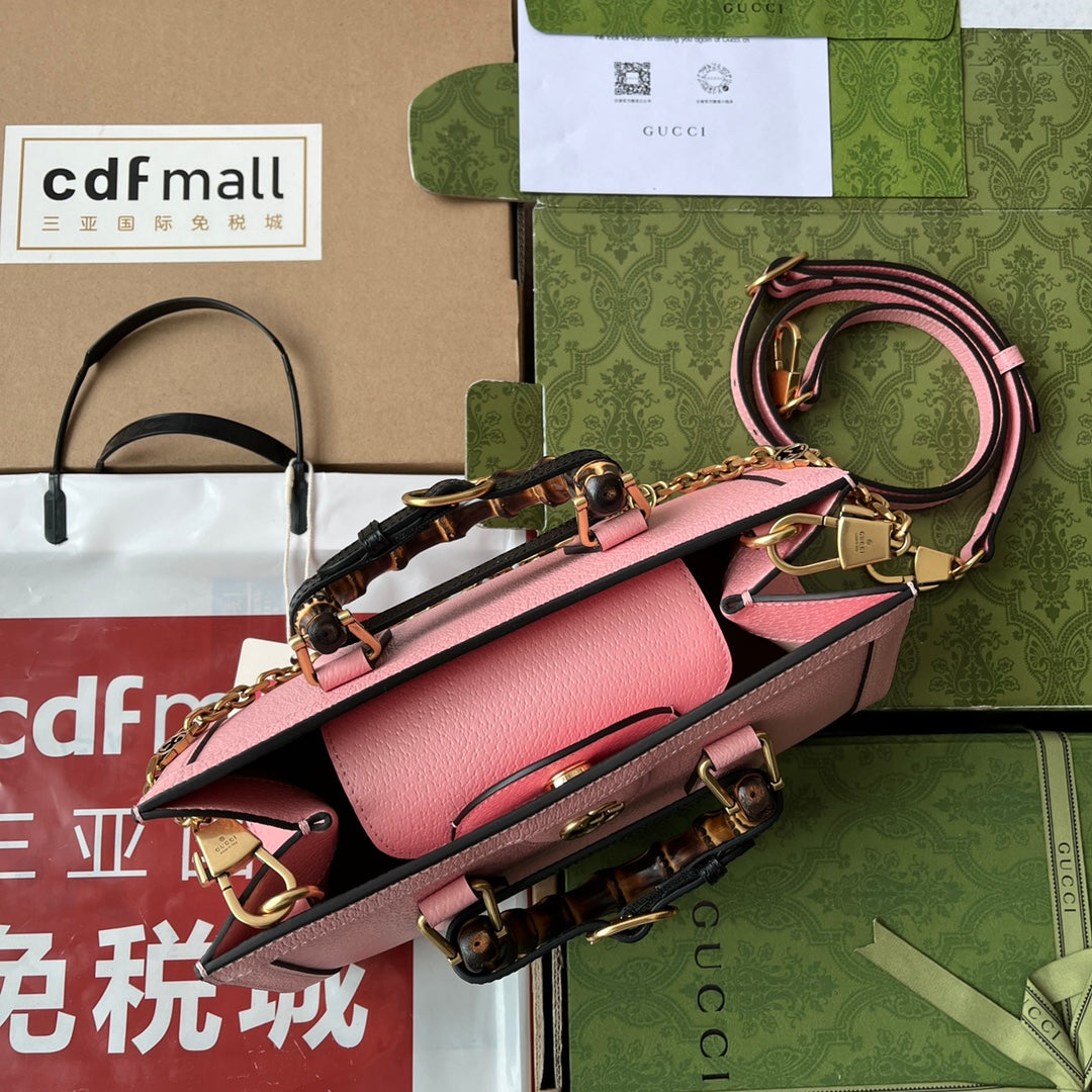 Gucci Diana Bamboo Bag Pink Calfskin 240100 mysite