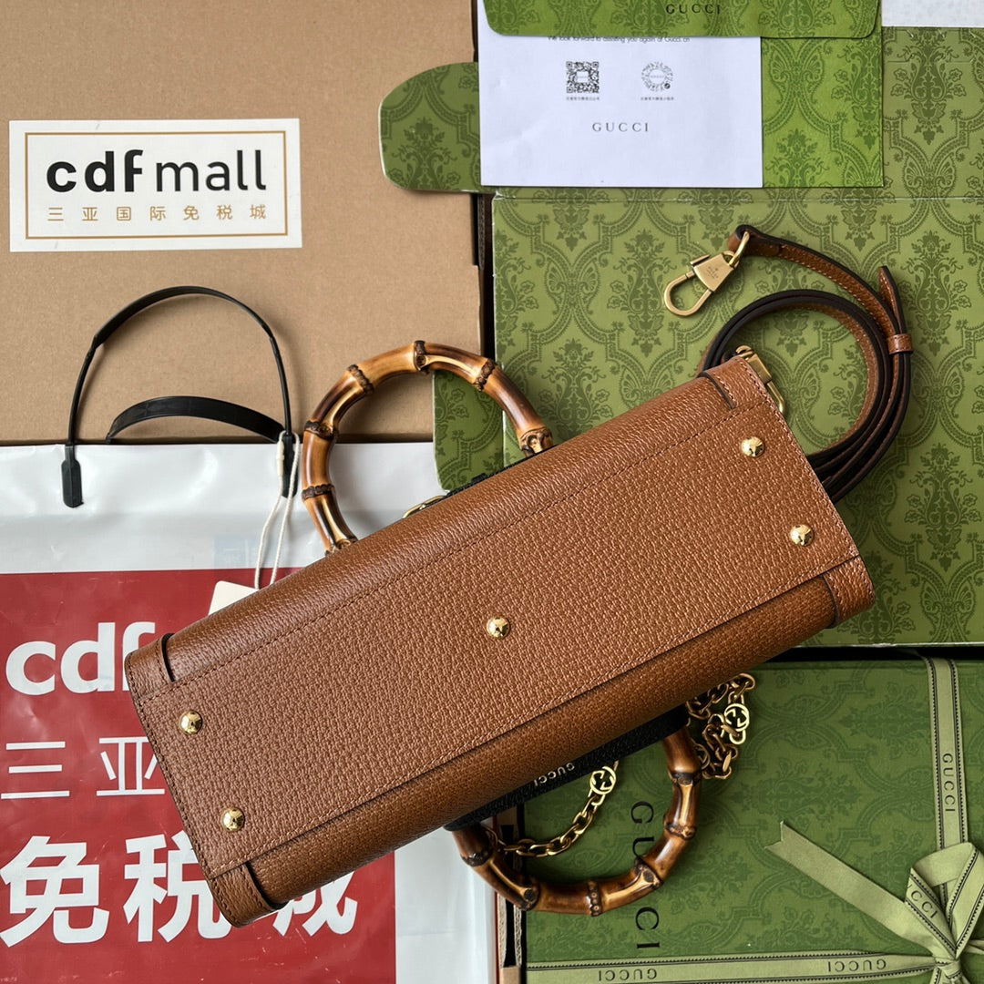 Gucci Diana Bamboo Bag Brown Calfskin 240101 mysite