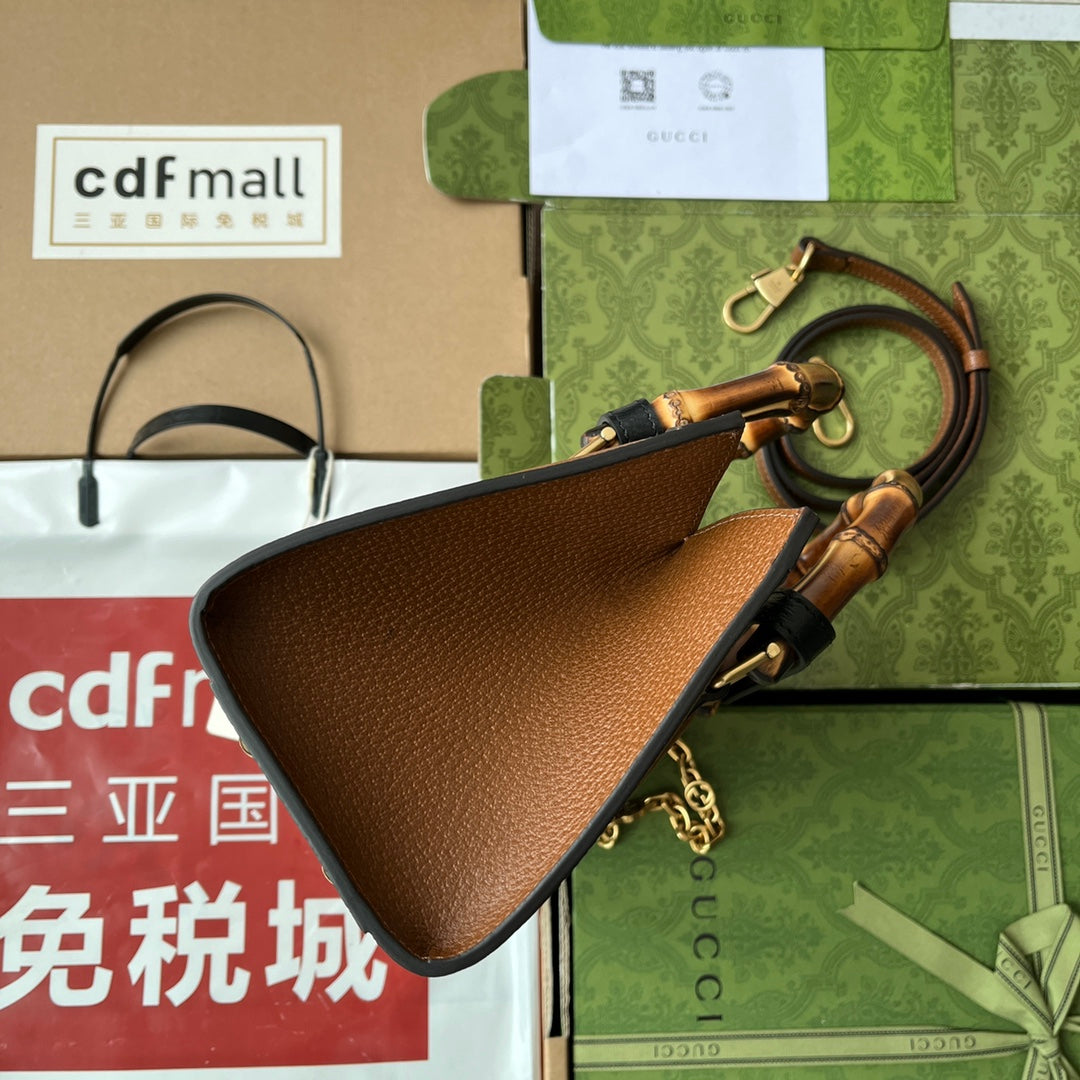 Gucci Diana Bamboo Bag Brown Calfskin 240101 mysite