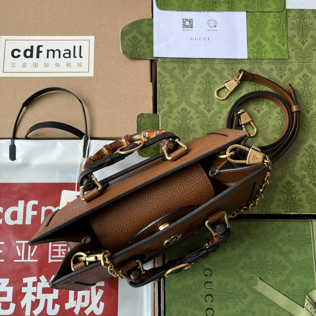 Gucci Diana Bamboo Bag Brown Calfskin 240101 mysite