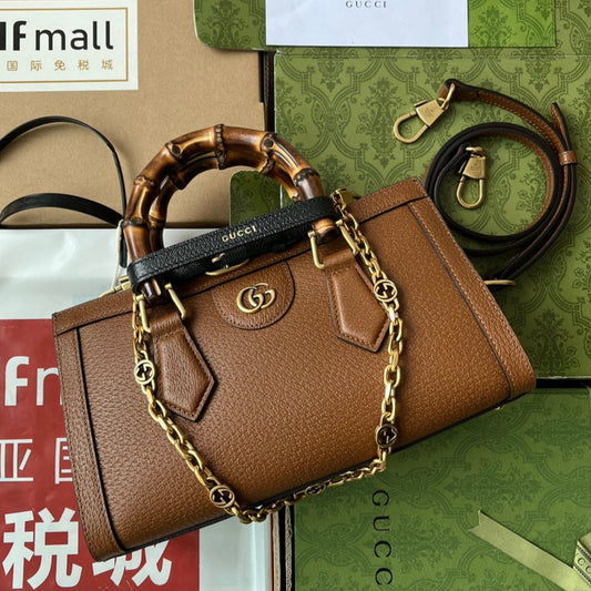 Gucci Diana Bamboo Bag Brown Calfskin 240101 mysite