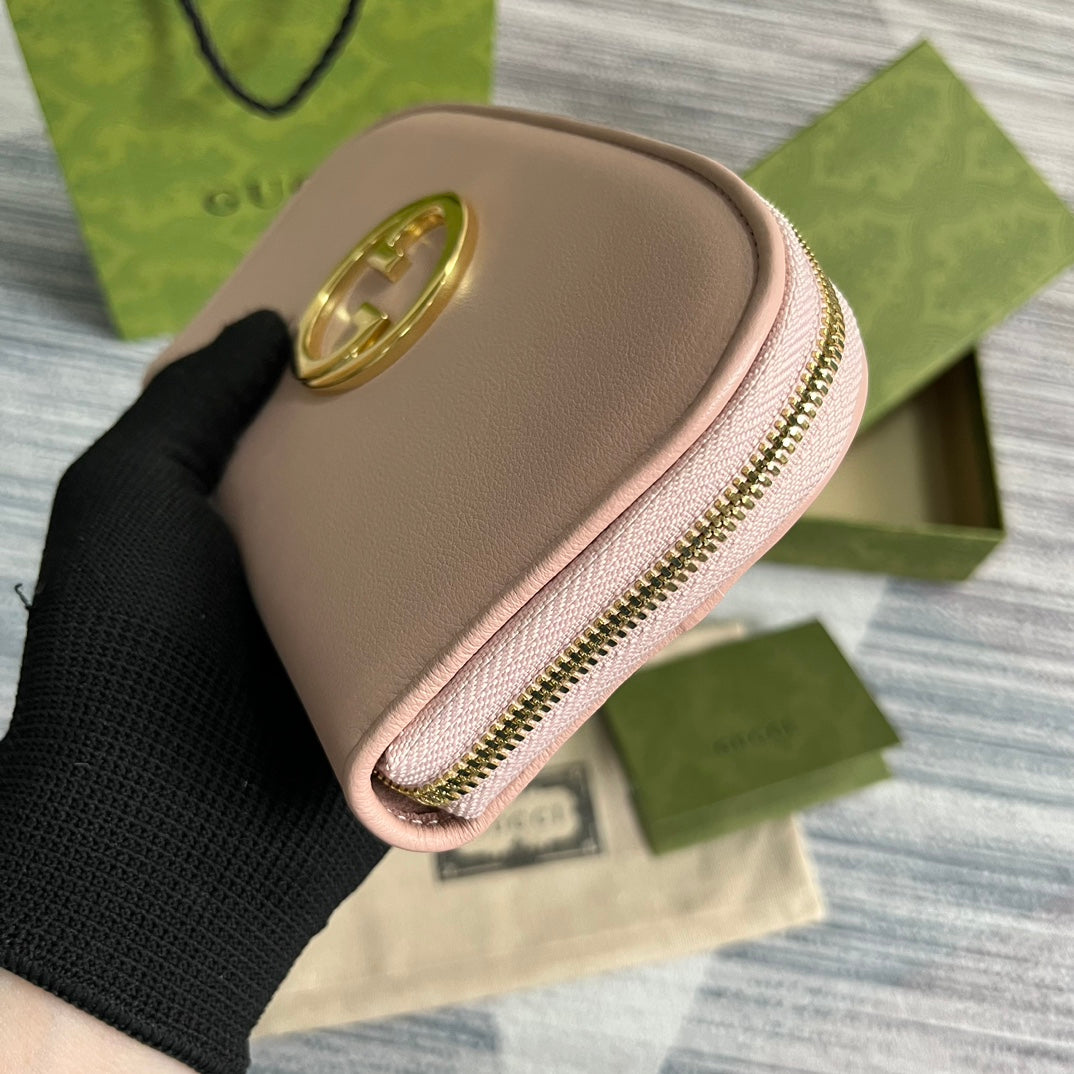 GG BLONDIE 21 FULL ZIP WALLET IN LIGHT PINK CALFSKIN mysite