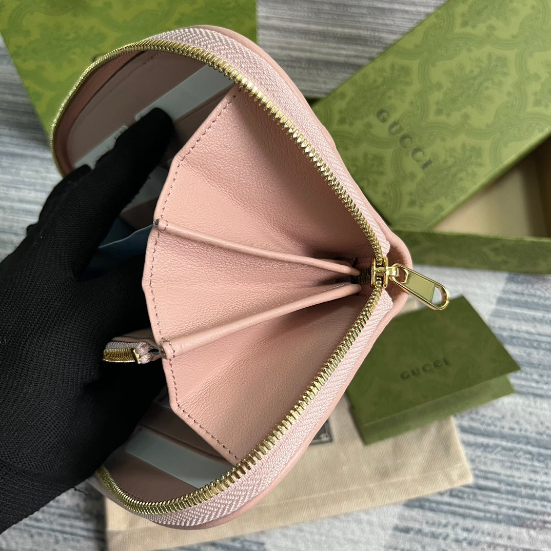 GG BLONDIE 21 FULL ZIP WALLET IN LIGHT PINK CALFSKIN mysite