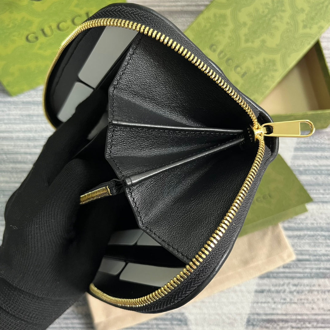 GG BLONDIE 21 FULL ZIP WALLET IN BLACK CALFSKIN mysite