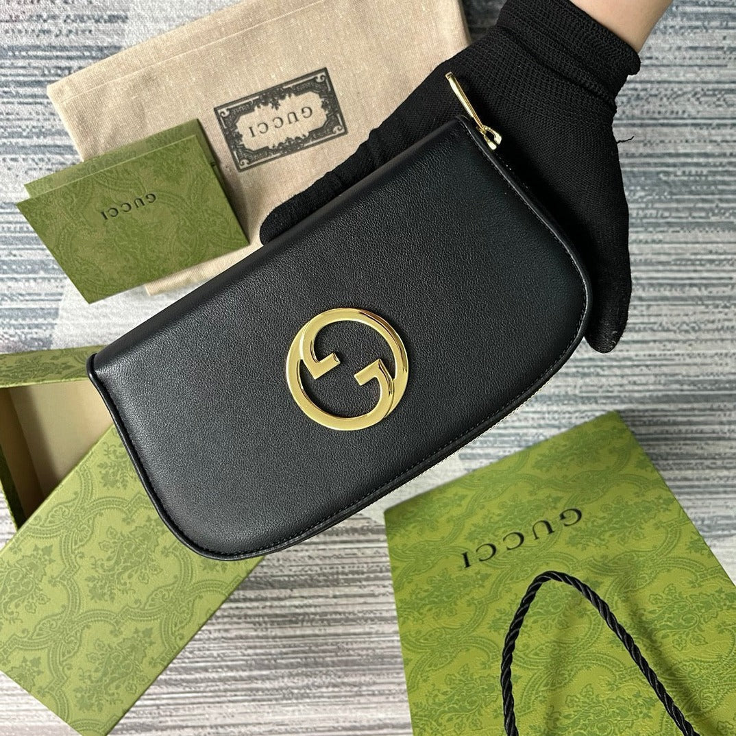 GG BLONDIE 21 FULL ZIP WALLET IN BLACK CALFSKIN mysite