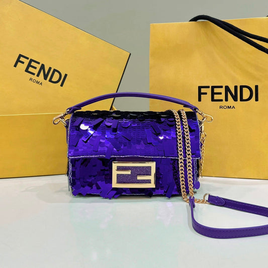 BAGUETTE MINI 19 IN GRAPE JELLY SEQUINS GOLD HARDWARE mysite