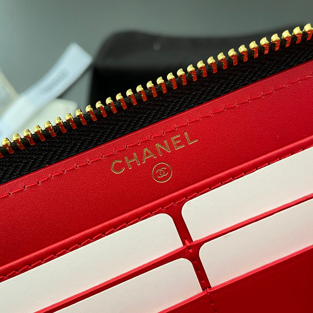 CC 19 Zipped Wallet 19cm Black Calfskin mysite