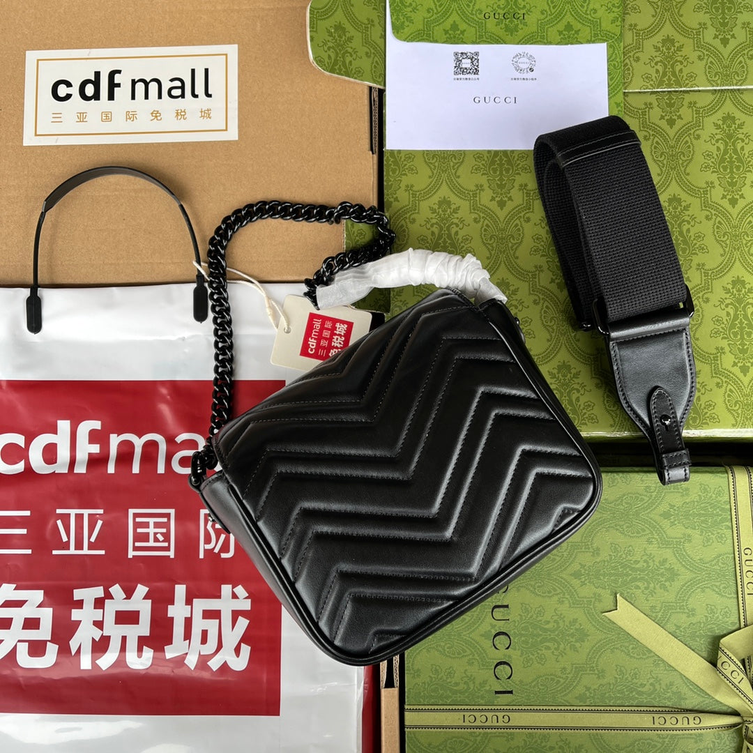 gg marmont mini 18cm all black calfskin mysite