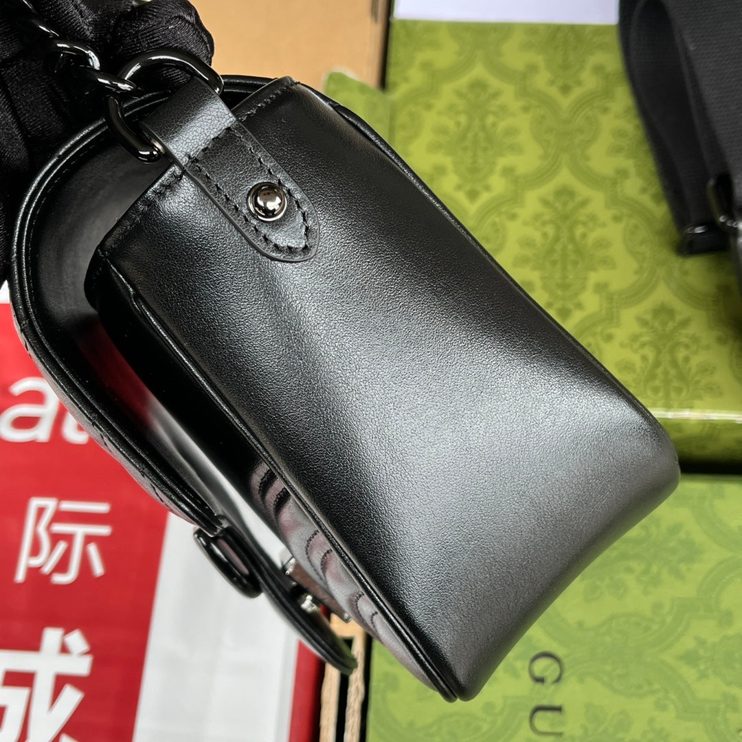 gg marmont mini 18cm all black calfskin mysite