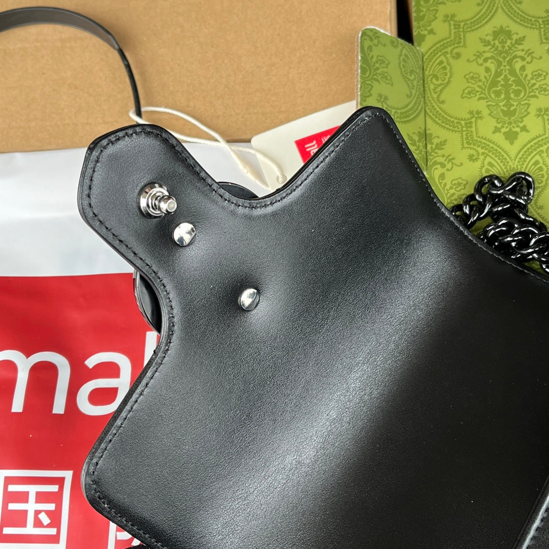 gg marmont mini 18cm all black calfskin mysite