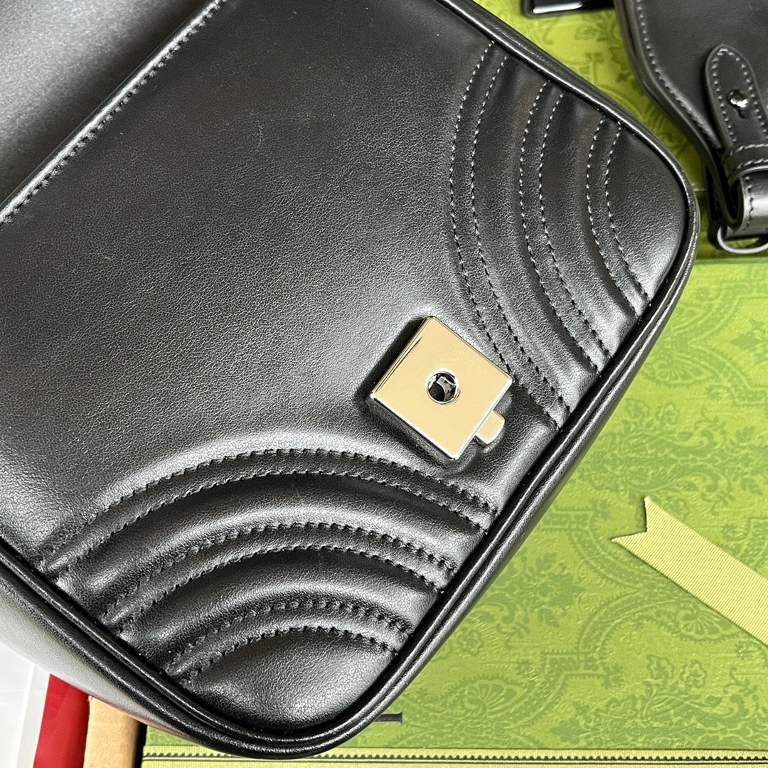 gg marmont mini 18cm all black calfskin mysite