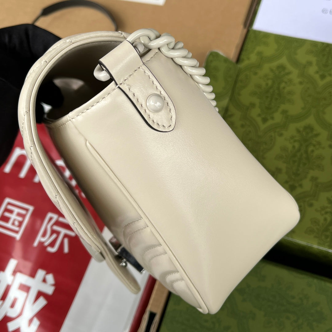 gg marmont mini 18cm all white calfskin mysite