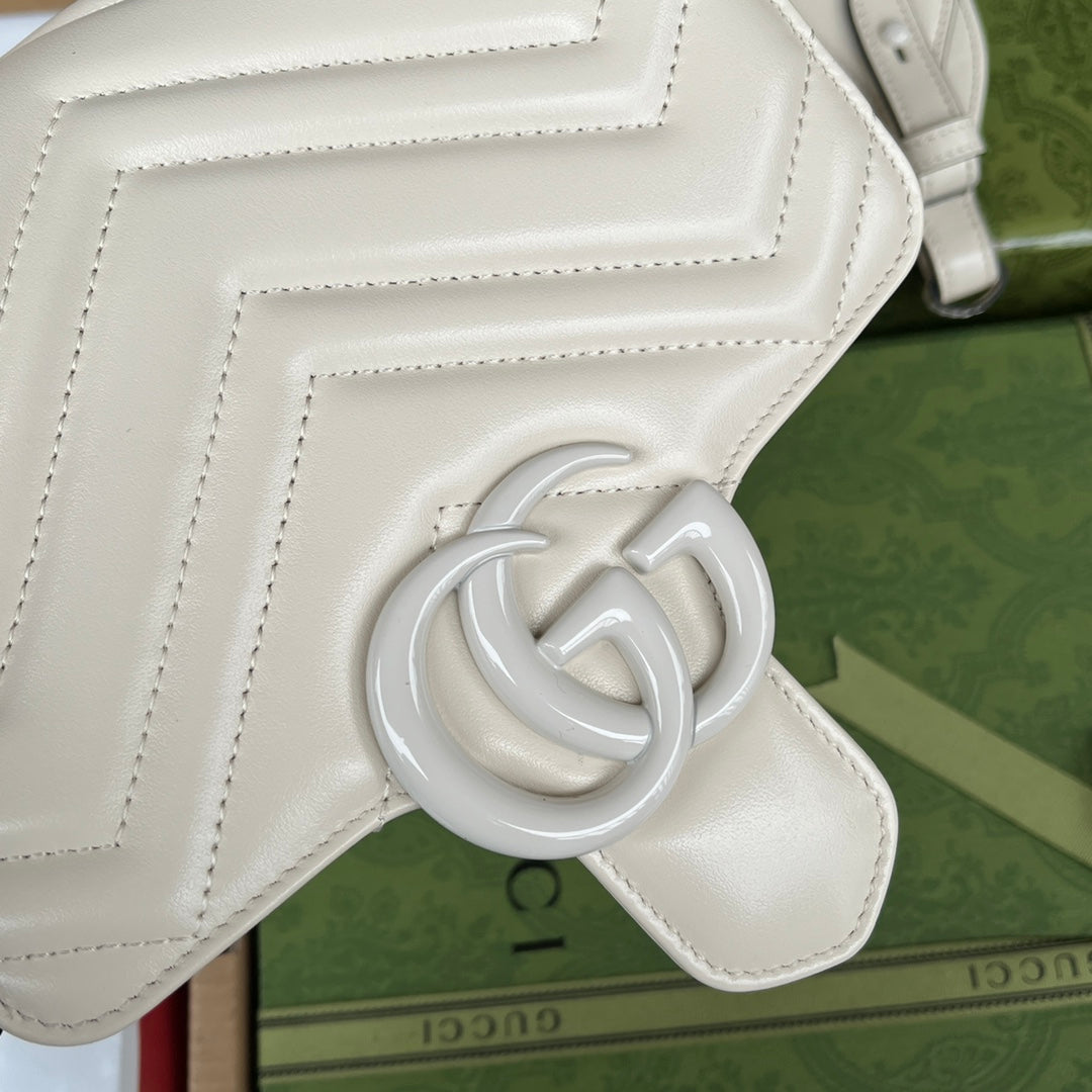 gg marmont mini 18cm all white calfskin mysite