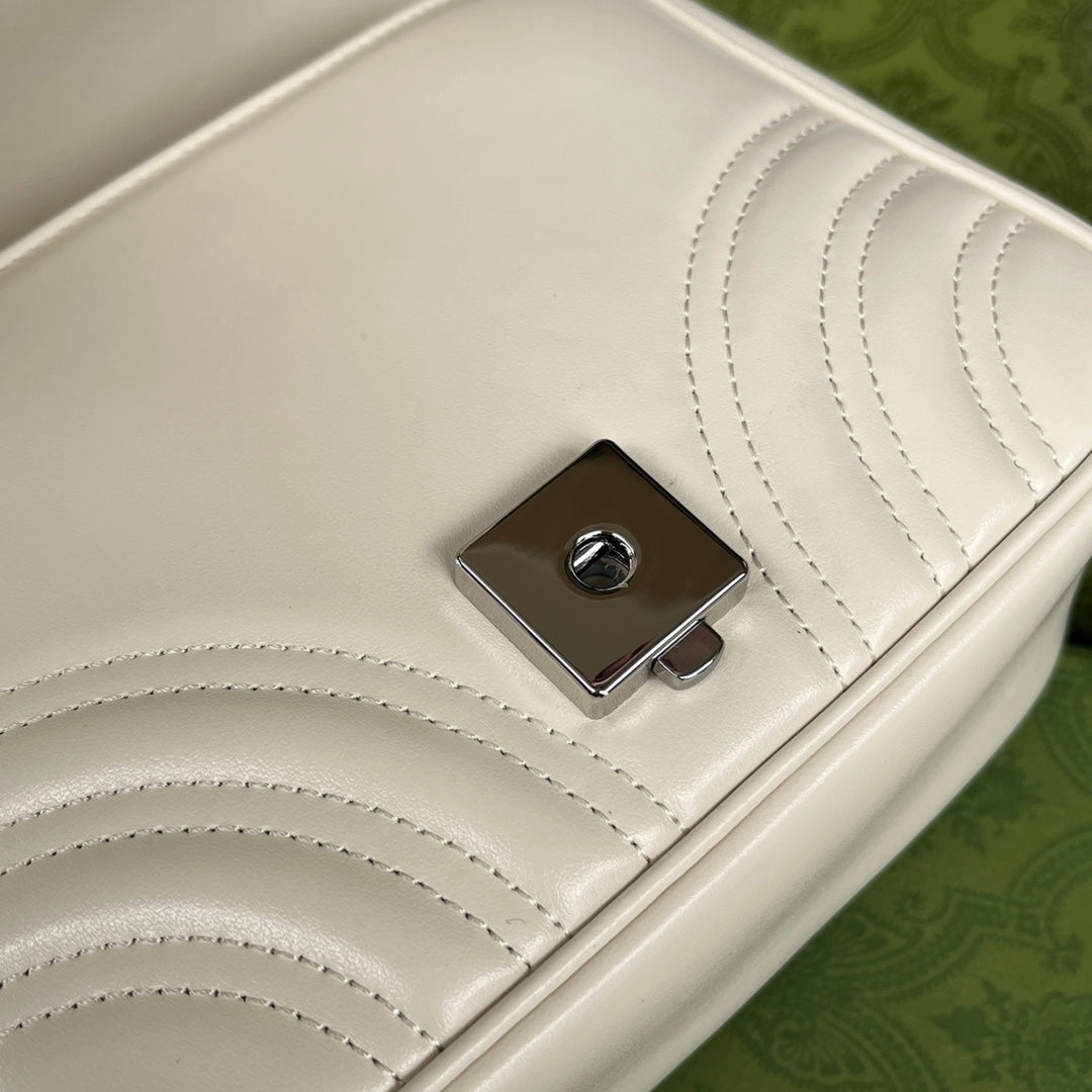 gg marmont mini 18cm all white calfskin mysite