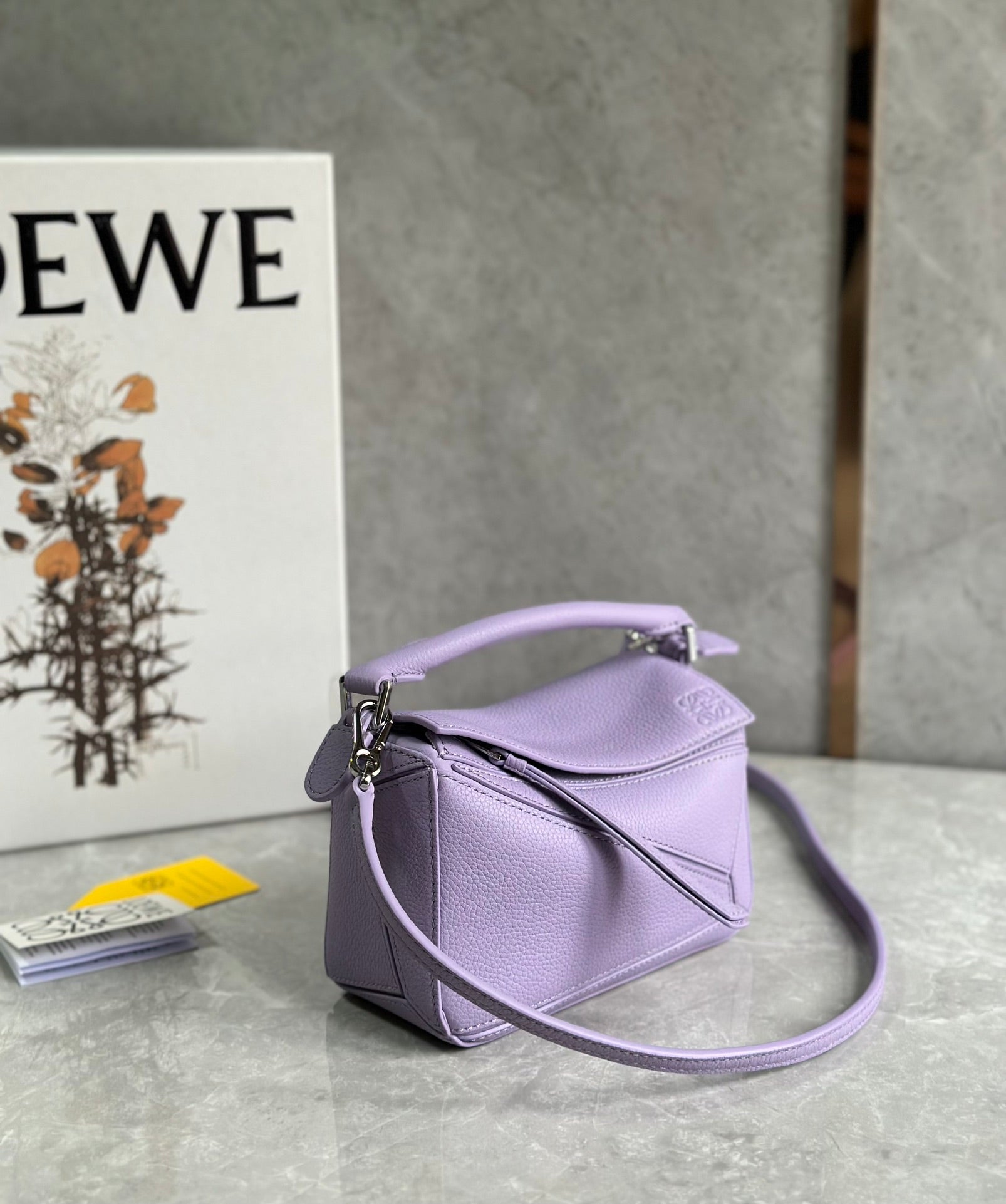 LOE MINI 18 PUZZLE BAG IN LIGHT PURPLE CALFSKIN mysite