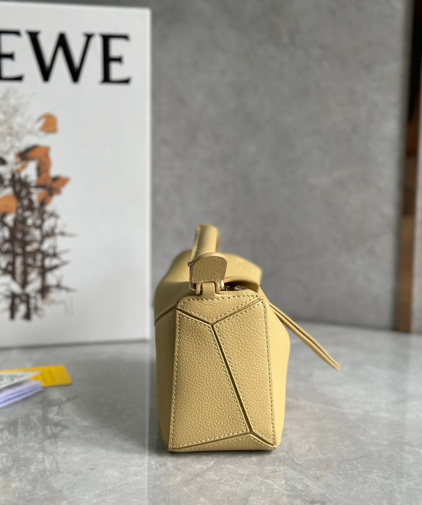 LOE MINI 18 PUZZLE BAG IN YELLOW CREAM CALFSKIN mysite