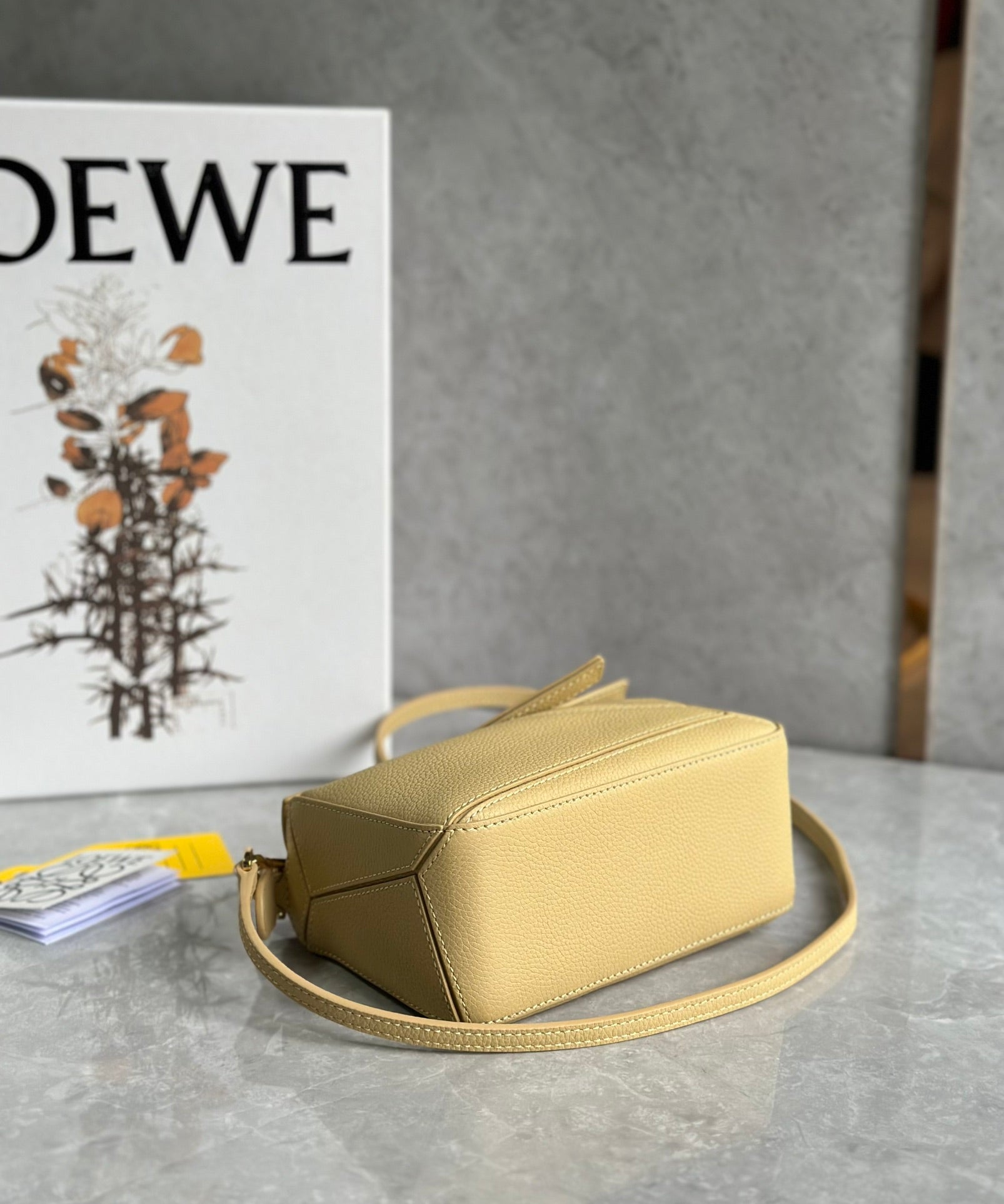 LOE MINI 18 PUZZLE BAG IN YELLOW CREAM CALFSKIN mysite