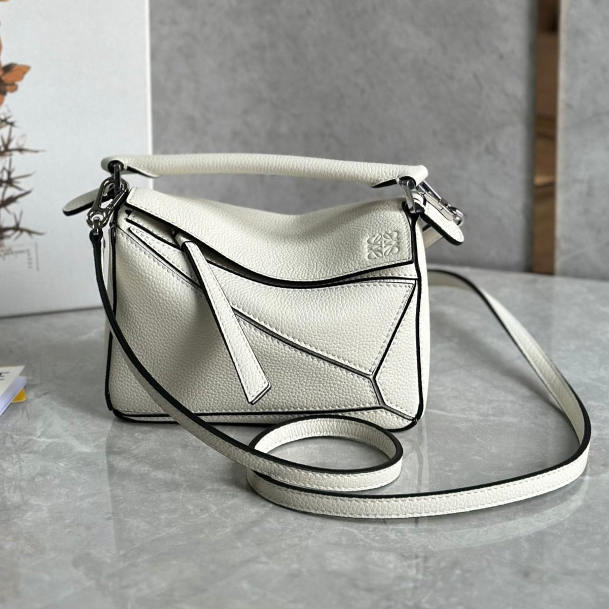 LOE MINI 18 PUZZLE BAG IN WHITE CALFSKIN mysite