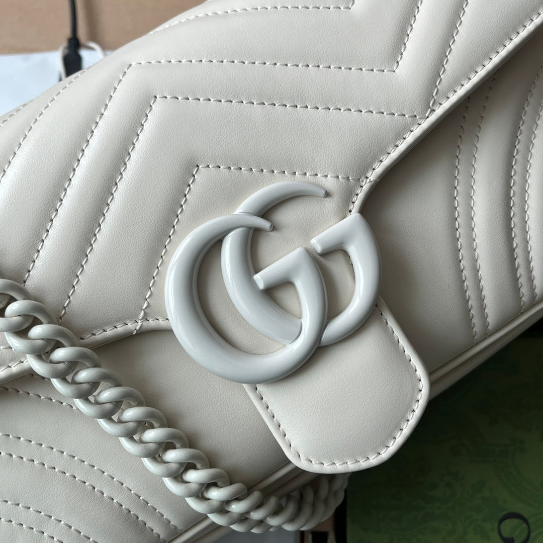 gg marmont 26cm all white calfskin mysite