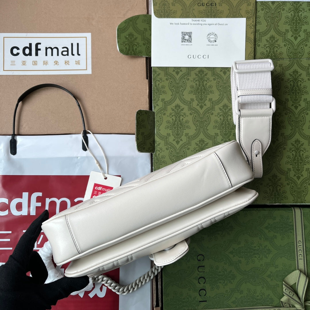 gg marmont 26cm all white calfskin mysite