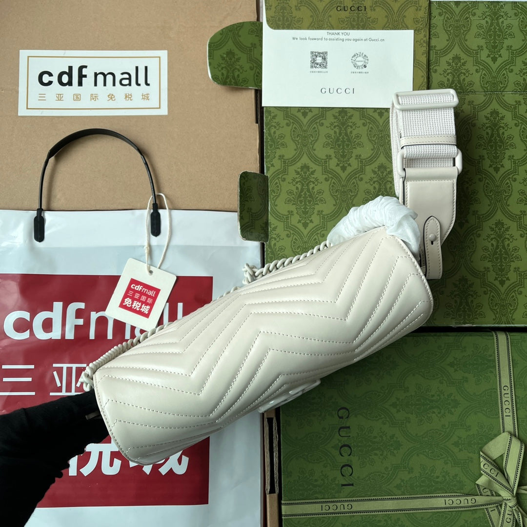 gg marmont 26cm all white calfskin mysite