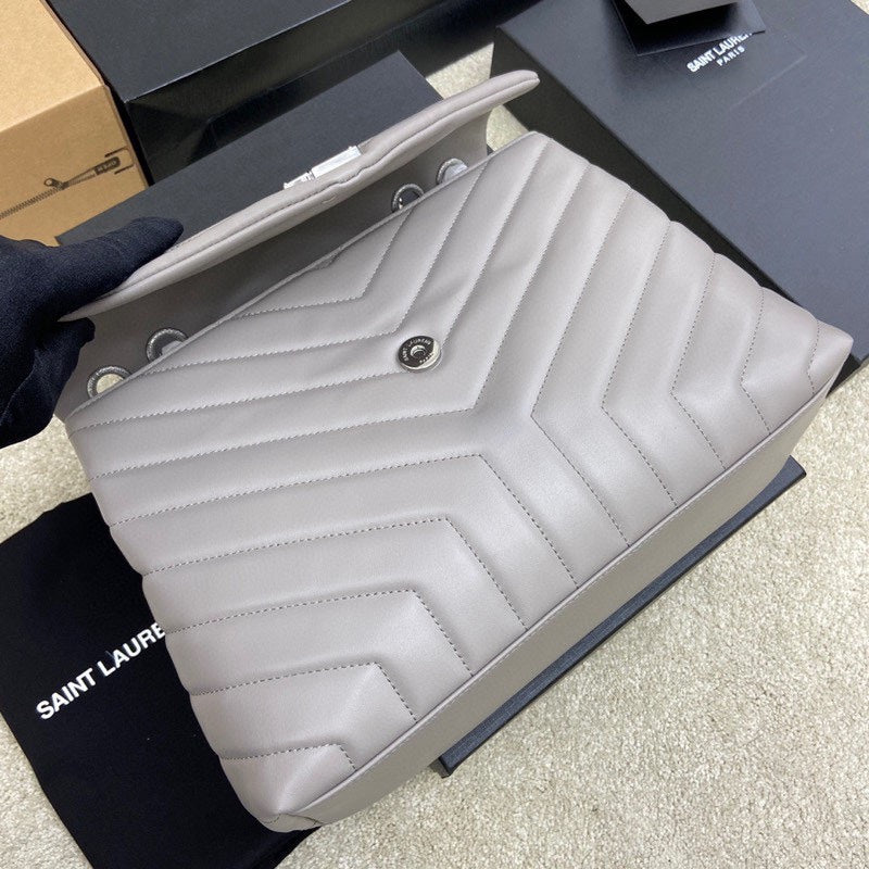 LOULOU MEDIUM 32 GREY QUILTED LEATHER SILVER HARDWARE mysite