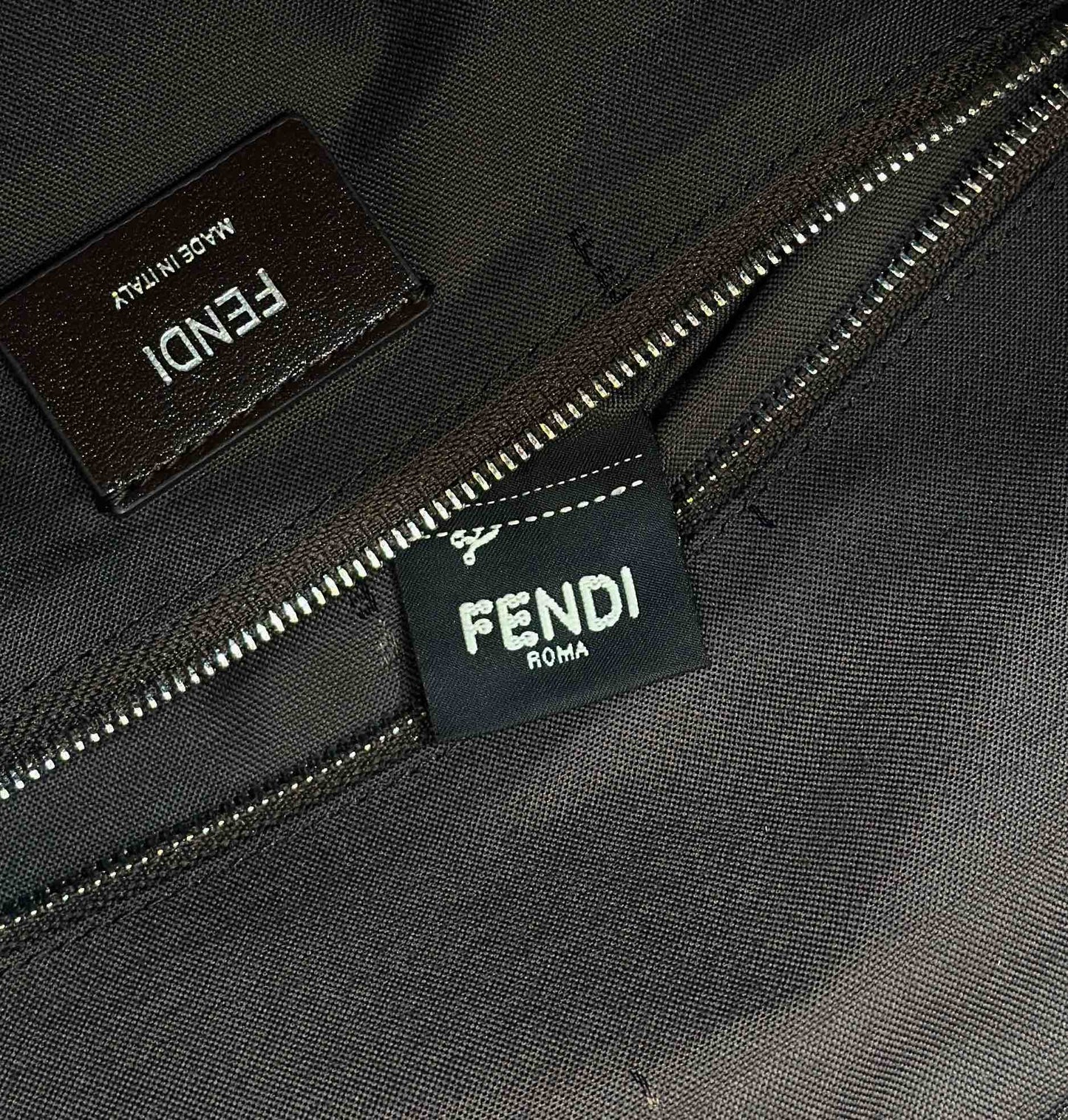 FENDI STRIKE 41 MEDIUM FF MOCHA BROWN JACQUARD FABRIC BACKPACK mysite