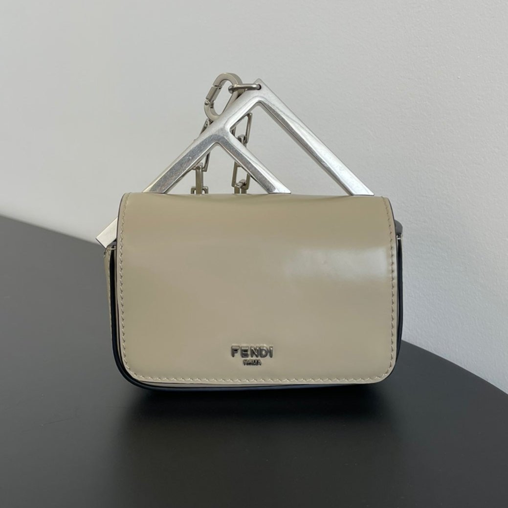 FENDI MINI FIRST SIGHT 13 BAG IN TAN BROWN CALFSKIN WITH SILVER HARDWARE mysite