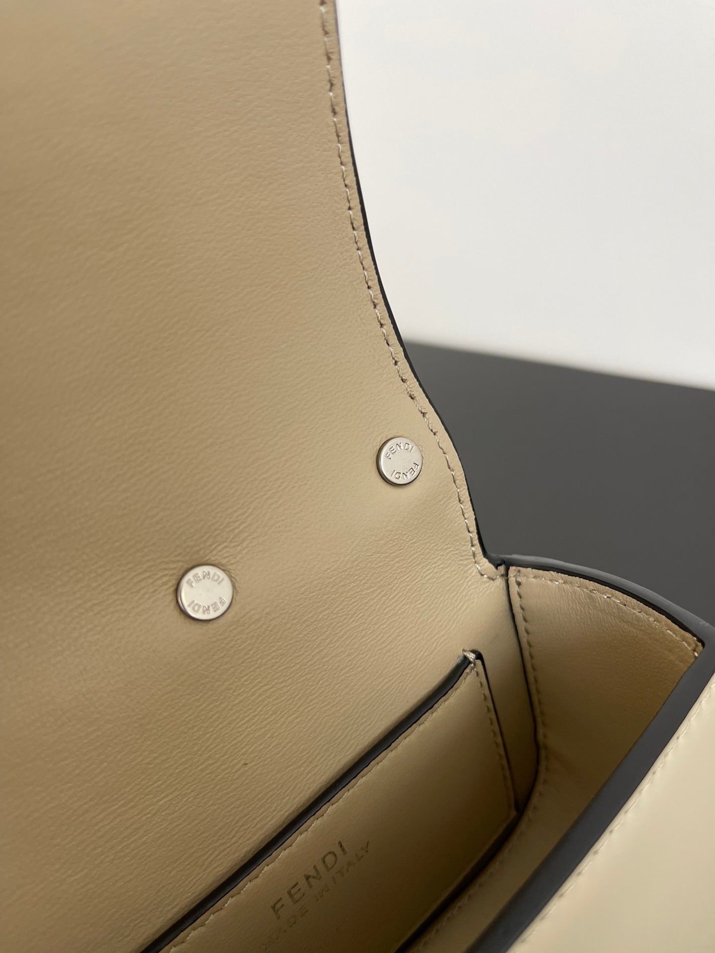 FENDI MINI FIRST SIGHT 13 BAG IN TAN BROWN CALFSKIN WITH SILVER HARDWARE mysite