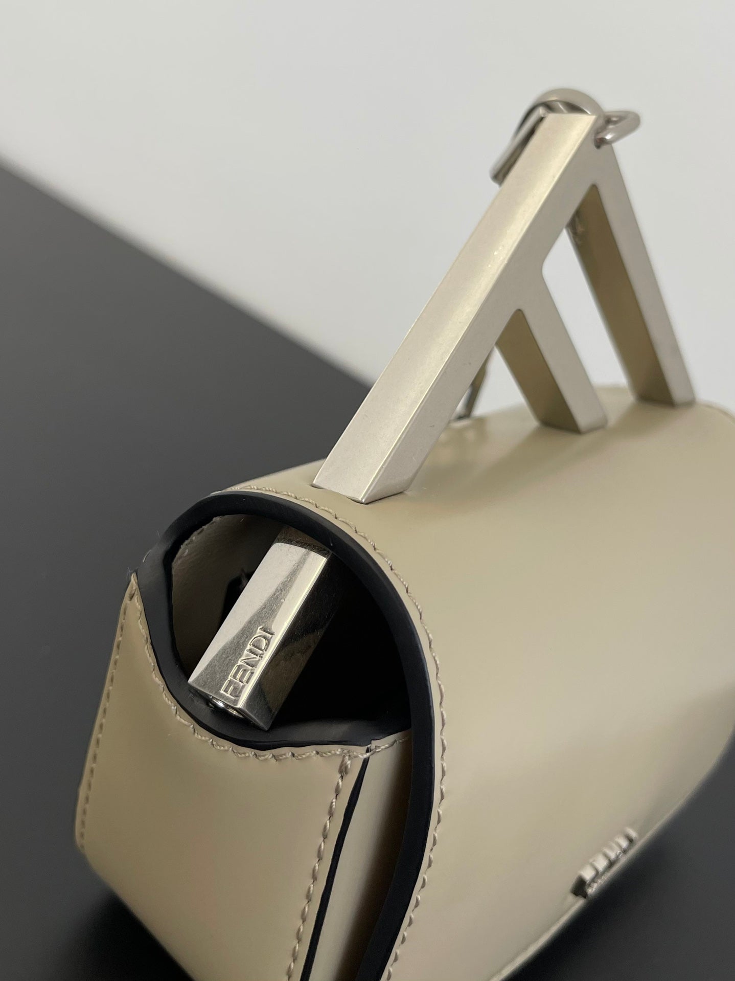 FENDI MINI FIRST SIGHT 13 BAG IN TAN BROWN CALFSKIN WITH SILVER HARDWARE mysite