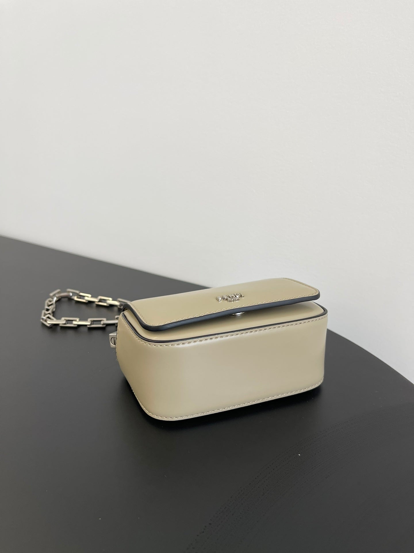 FENDI MINI FIRST SIGHT 13 BAG IN TAN BROWN CALFSKIN WITH SILVER HARDWARE mysite