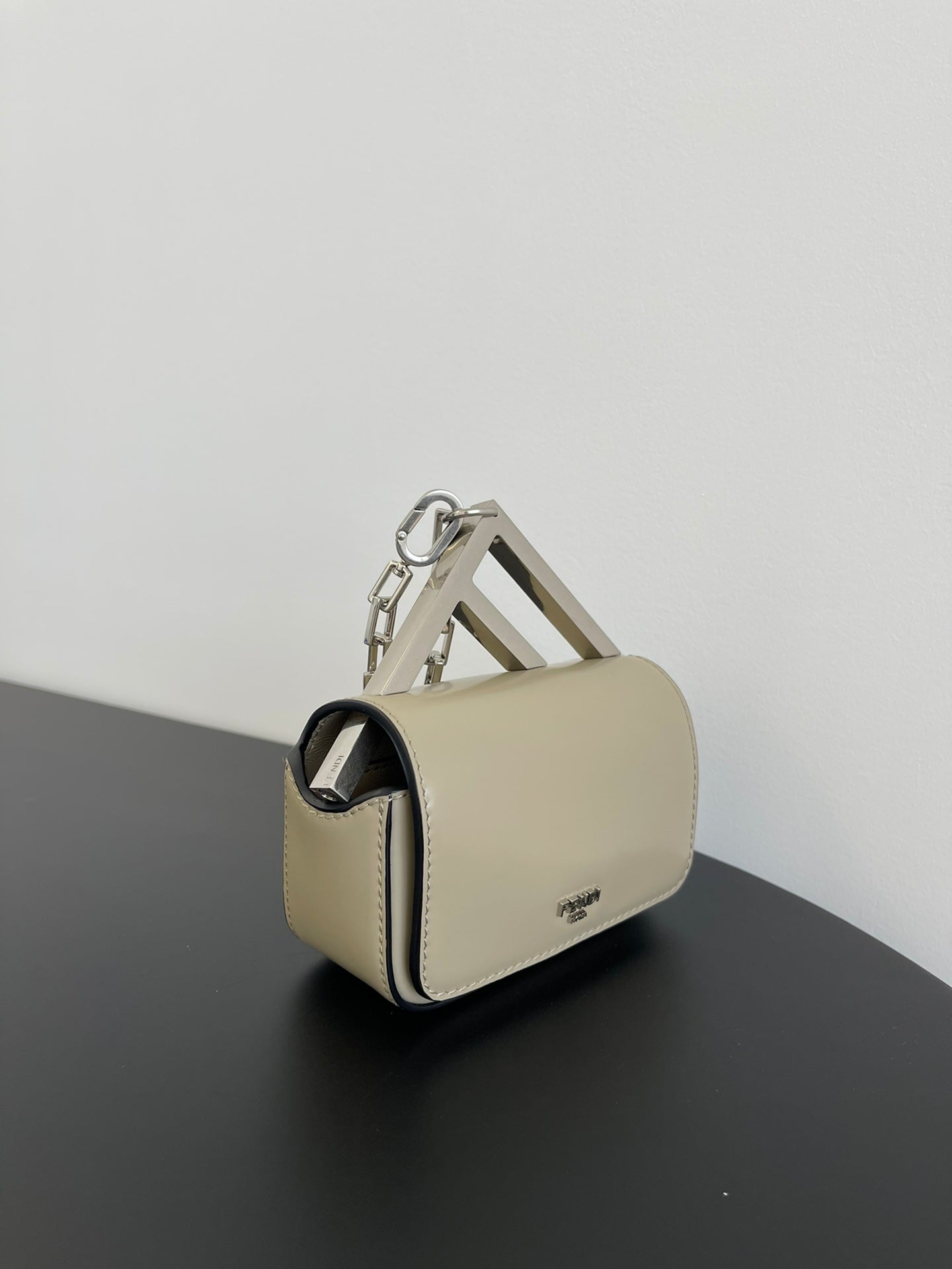 FENDI MINI FIRST SIGHT 13 BAG IN TAN BROWN CALFSKIN WITH SILVER HARDWARE mysite