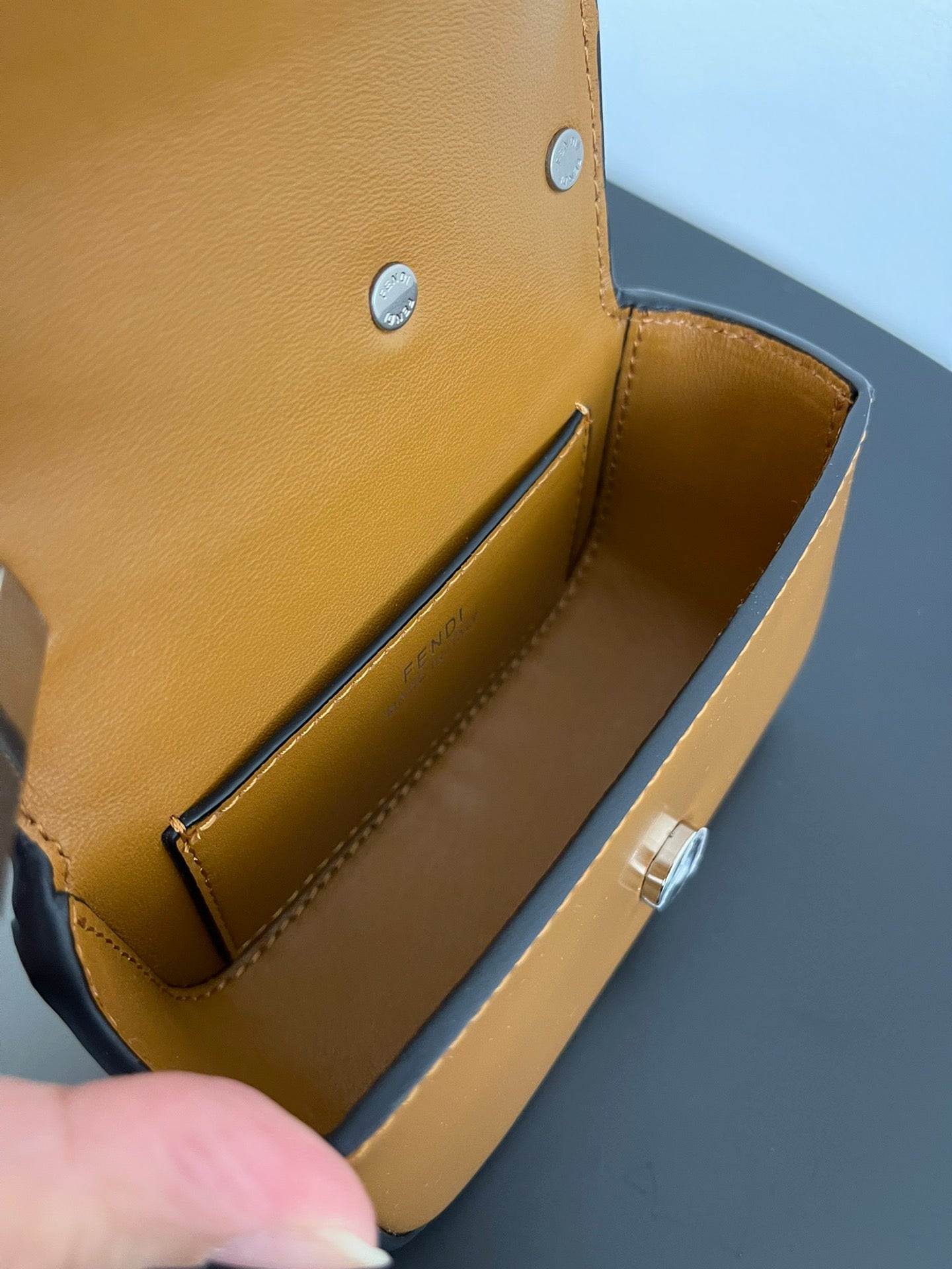 FENDI MINI FIRST SIGHT 13 BAG IN COPPER BROWN CALFSKIN WITH SILVER HARDWARE mysite