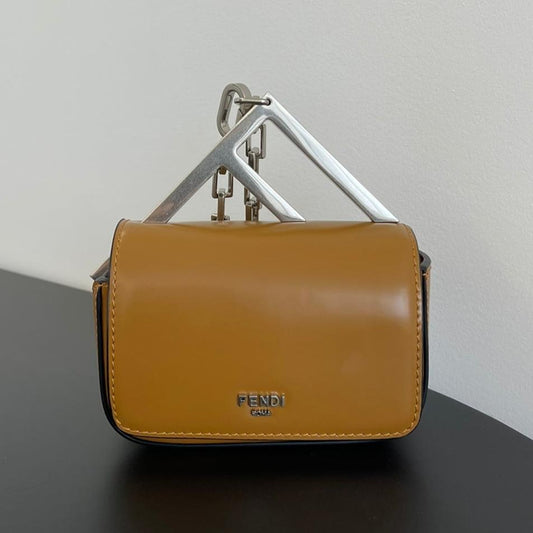 FENDI MINI FIRST SIGHT 13 BAG IN COPPER BROWN CALFSKIN WITH SILVER HARDWARE mysite