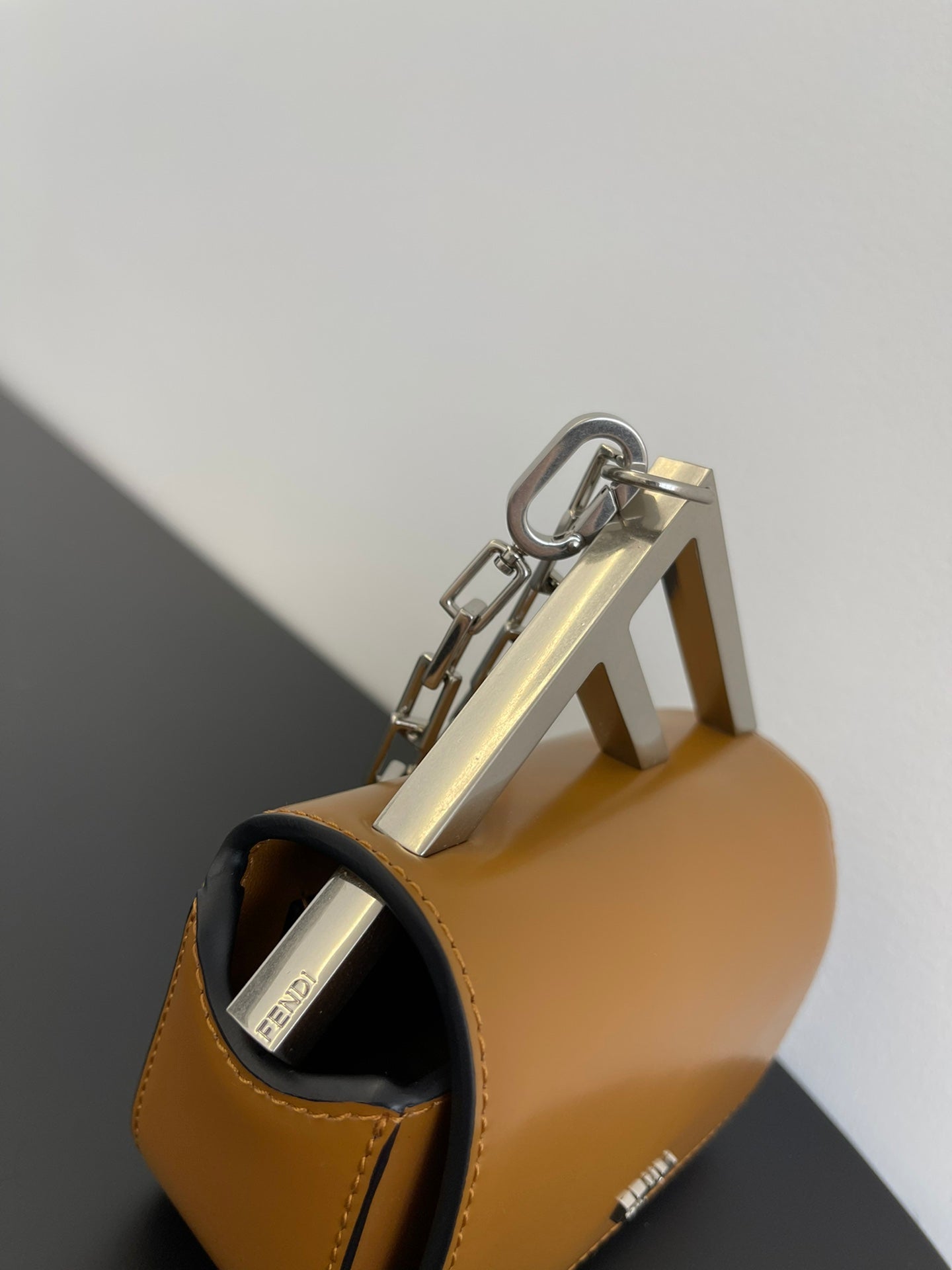 FENDI MINI FIRST SIGHT 13 BAG IN COPPER BROWN CALFSKIN WITH SILVER HARDWARE mysite