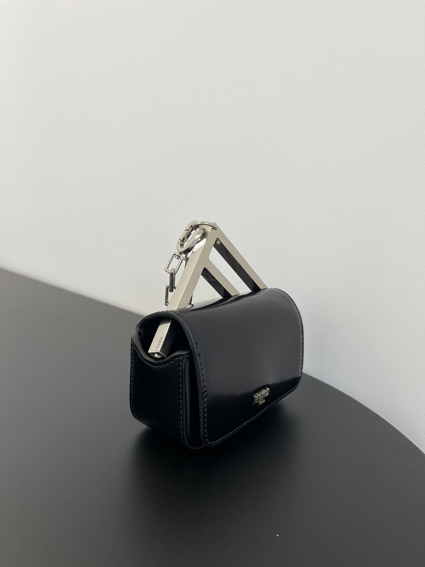 FENDI MINI FIRST SIGHT 13 BAG IN BLACK CALFSKIN WITH SILVER HARDWARE mysite